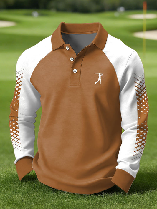 Men's Vintage Business Style Printed Casual Polo Shirt
