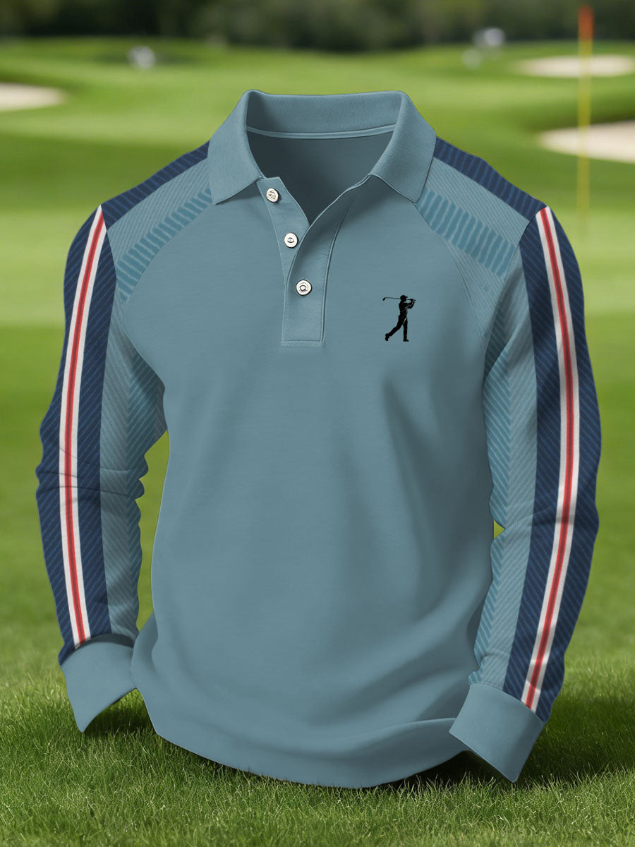 Men's Vintage Business Style Printed Casual Polo Shirt