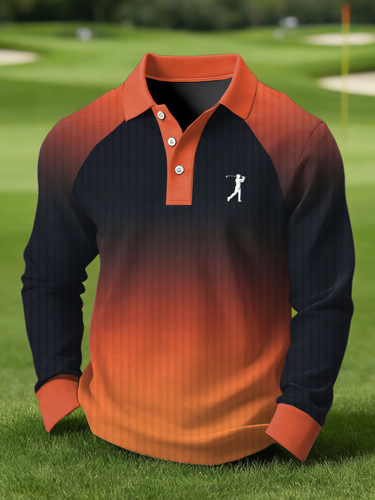 Men's Vintage Business Style Printed Casual Polo Shirt