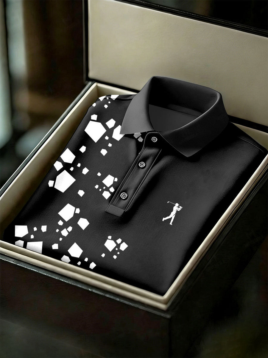 Men's Vintage Business Style Printed Casual Polo Shirt