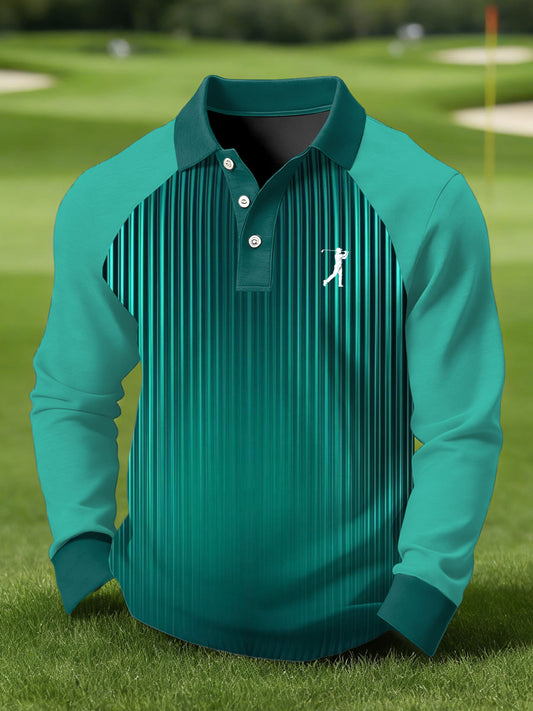 Men's Vintage Business Style Printed Casual Polo Shirt