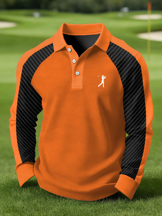 Men's Vintage Business Style Printed Casual Polo Shirt