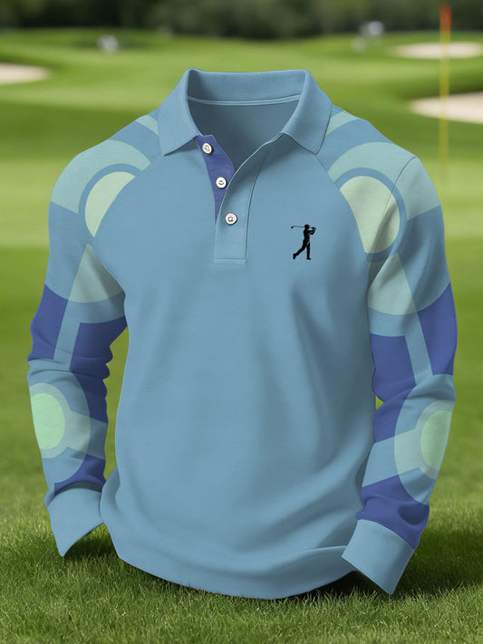 Men's Vintage Business Style Printed Casual Polo Shirt