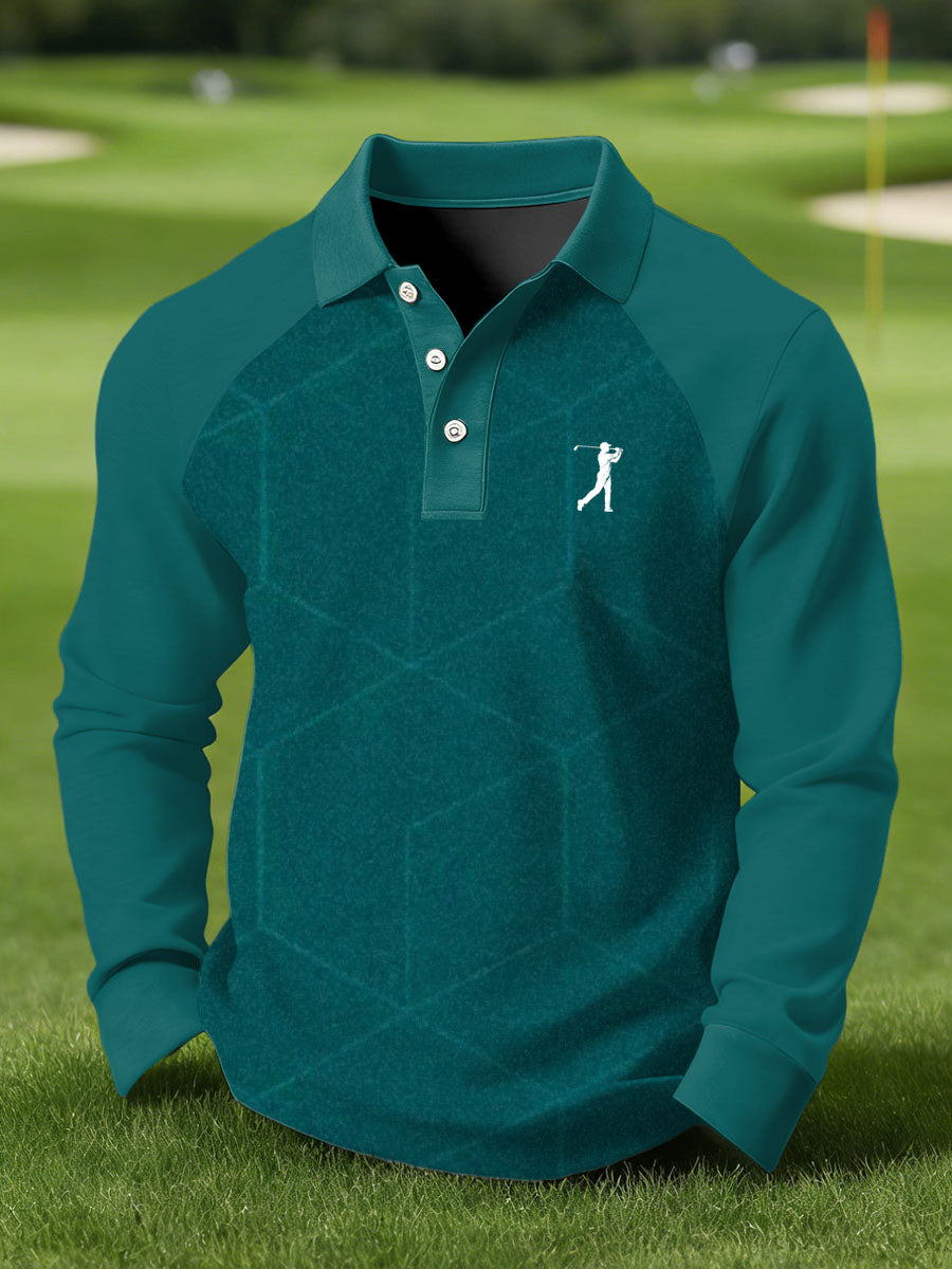 Men's Vintage Business Style Printed Casual Polo Shirt