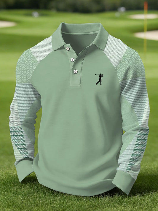 Men's Vintage Business Style Printed Casual Polo Shirt