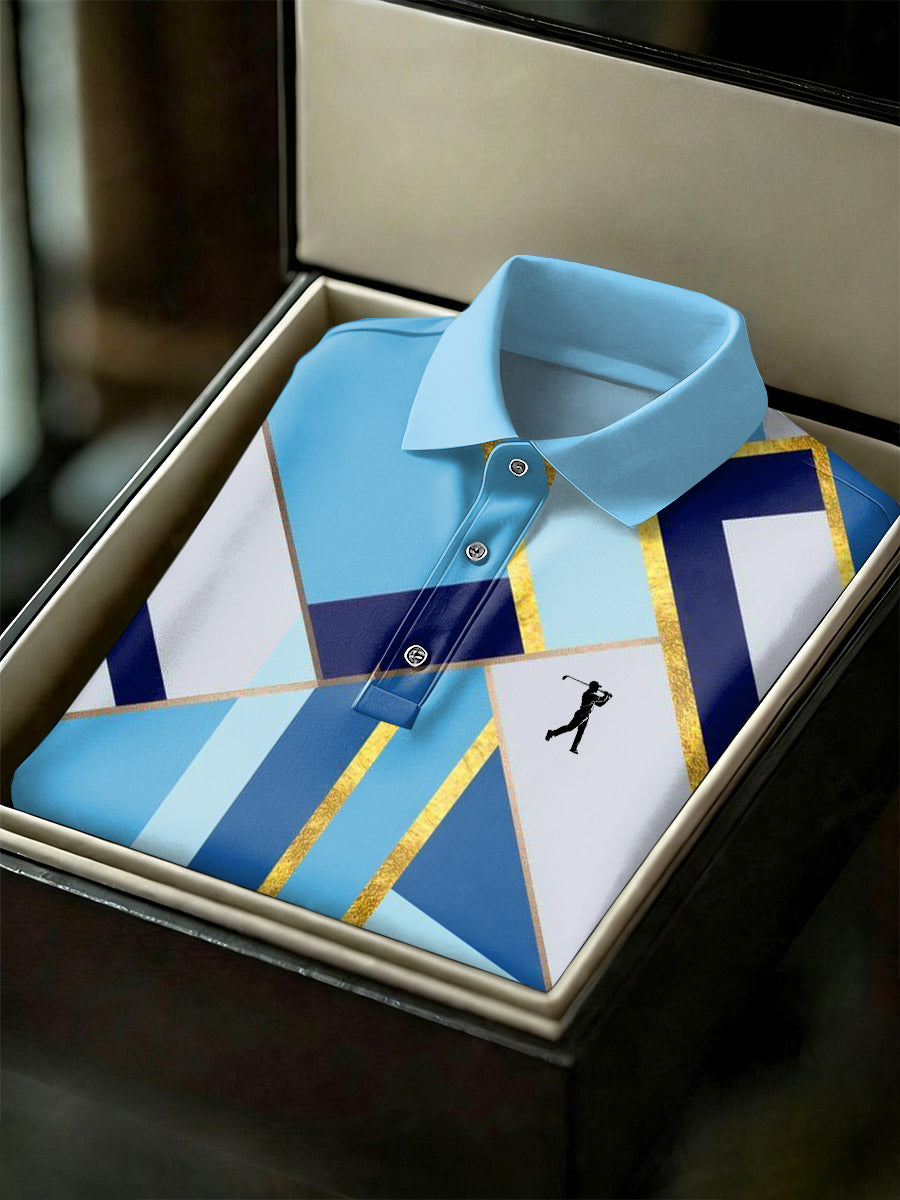 Men's Vintage Business Style Printed Casual Polo Shirt
