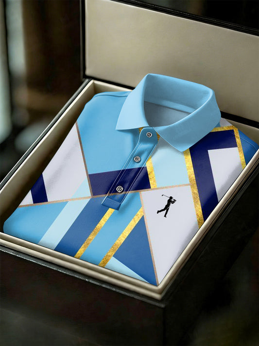 Men's Vintage Business Style Printed Casual Polo Shirt