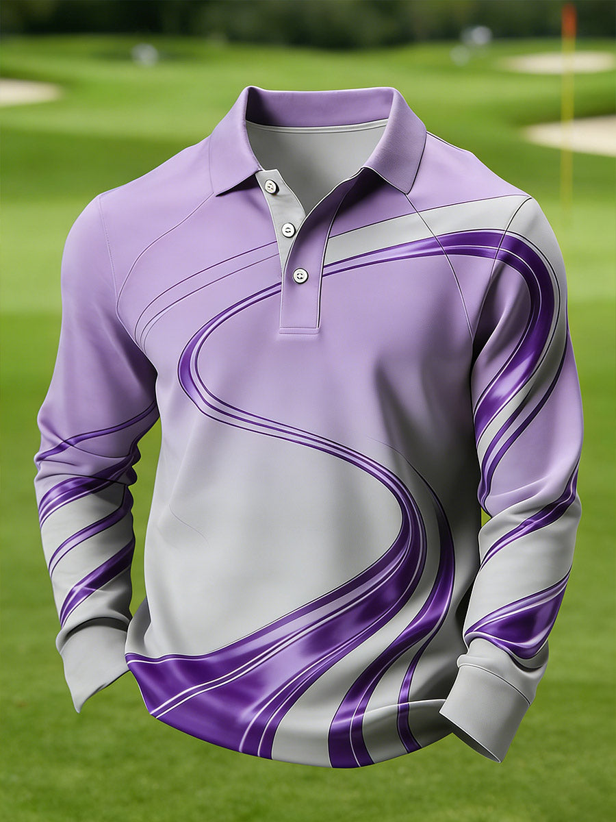 Men's Vintage Business Style Printed Casual Polo Shirt