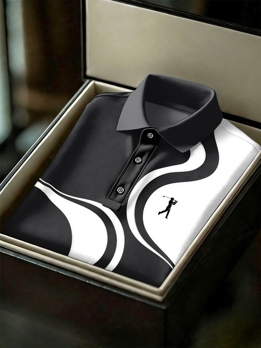 Men's Vintage Business Style Printed Casual Polo Shirt