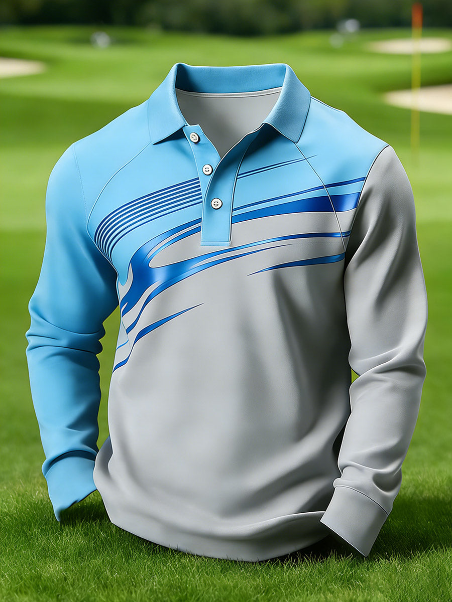 Men's Vintage Business Style Printed Casual Polo Shirt