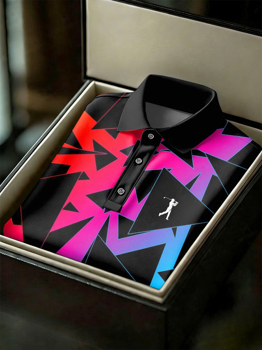 Men's Vintage Business Style Printed Casual Polo Shirt