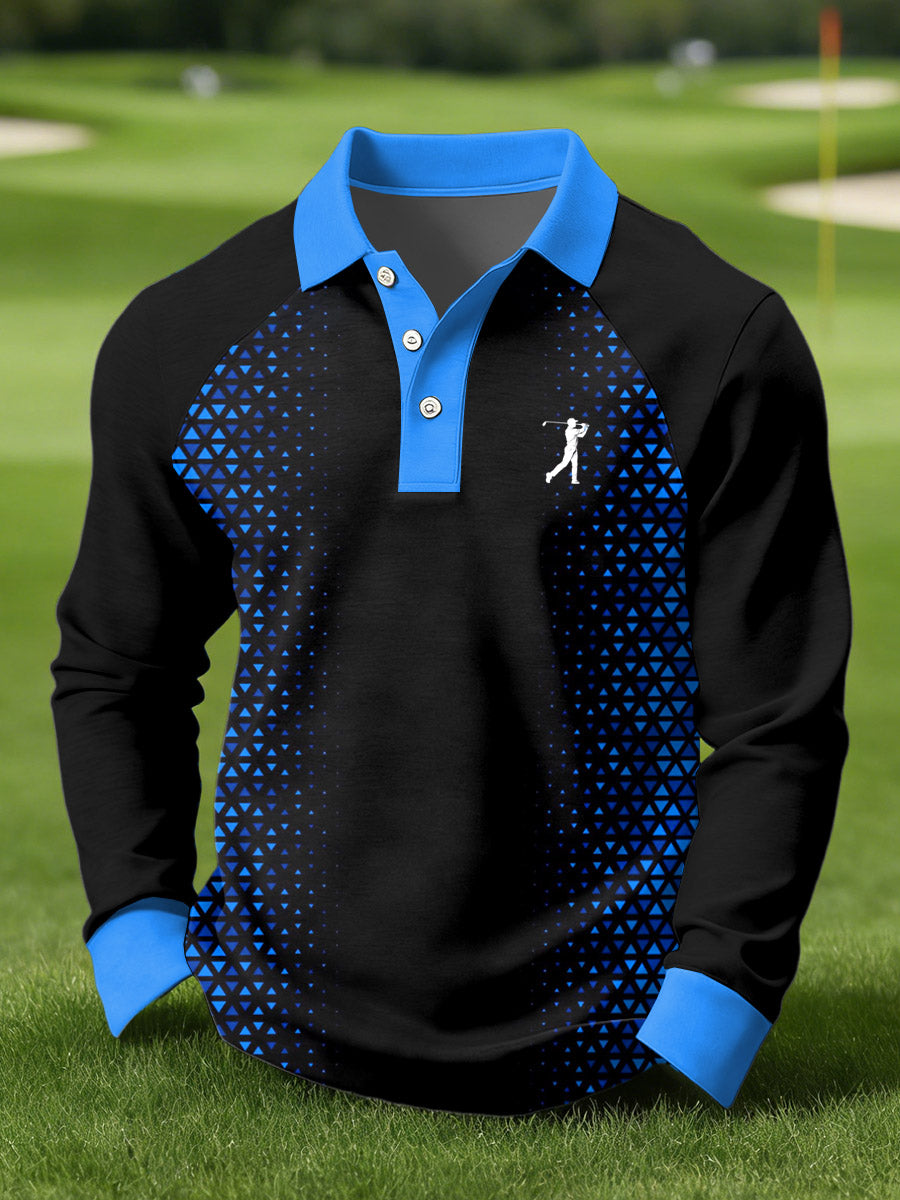 Men's Vintage Business Style Printed Casual Polo Shirt
