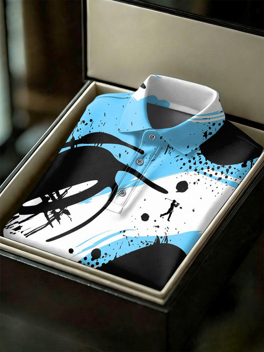 Men's Vintage Business Style Printed Casual Polo Shirt
