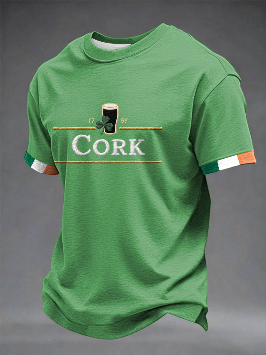 Men's St.Patrick's Day Cork print short sleeves t-shirt