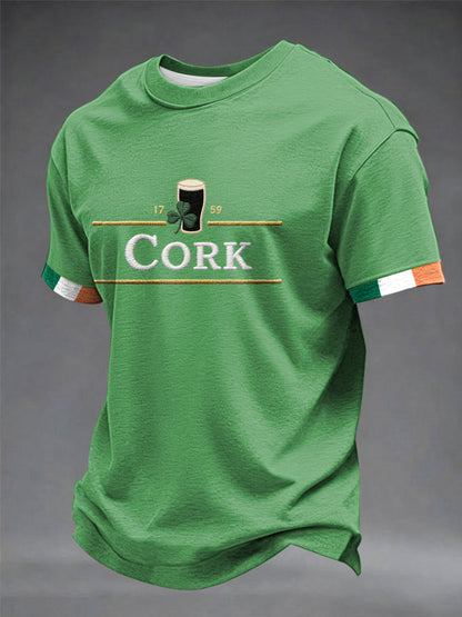 Men's St.Patrick's Day Cork print short sleeves t-shirt