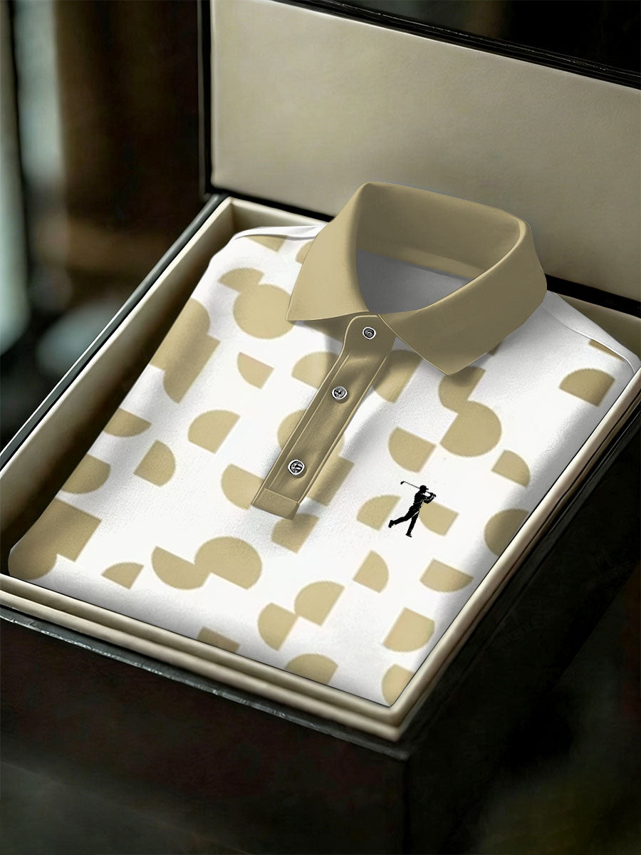 Men's Vintage Business Style Printed Casual Polo Shirt