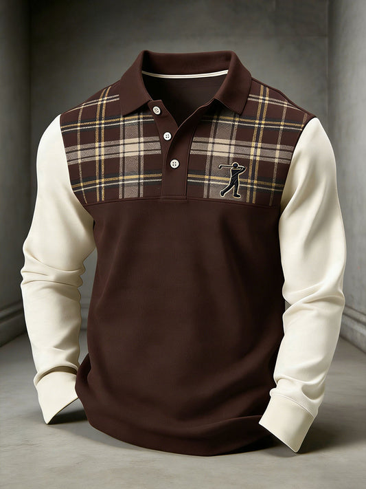 Men's Vintage Business Style Printed Casual Polo Shirt