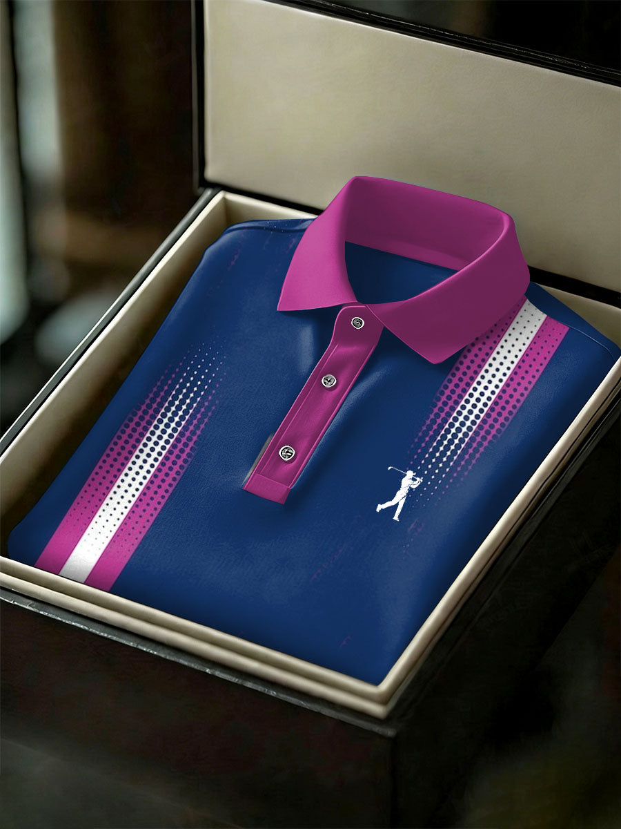 Men's Vintage Business Style Printed Casual Polo Shirt