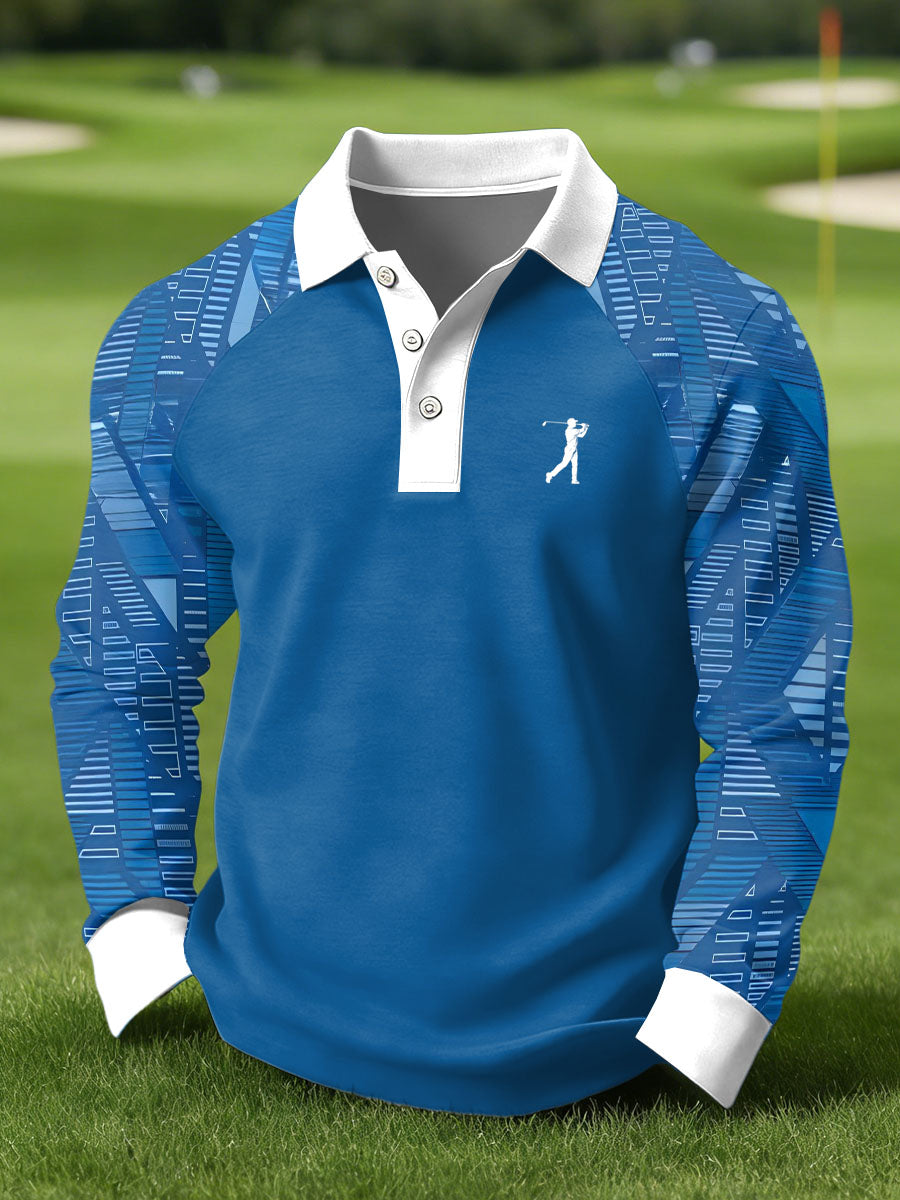 Men's Vintage Business Style Printed Casual Polo Shirt