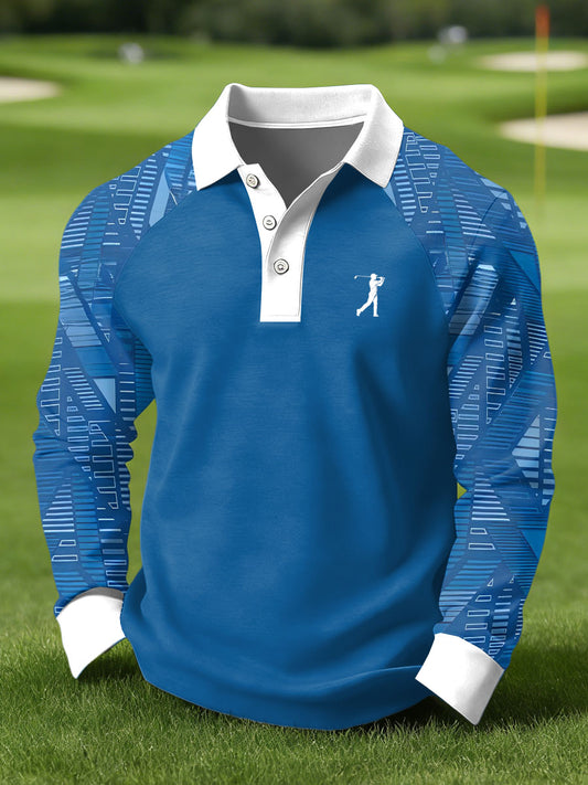 Men's Vintage Business Style Printed Casual Polo Shirt