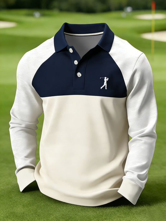 Men's Vintage Business Style Printed Casual Polo Shirt