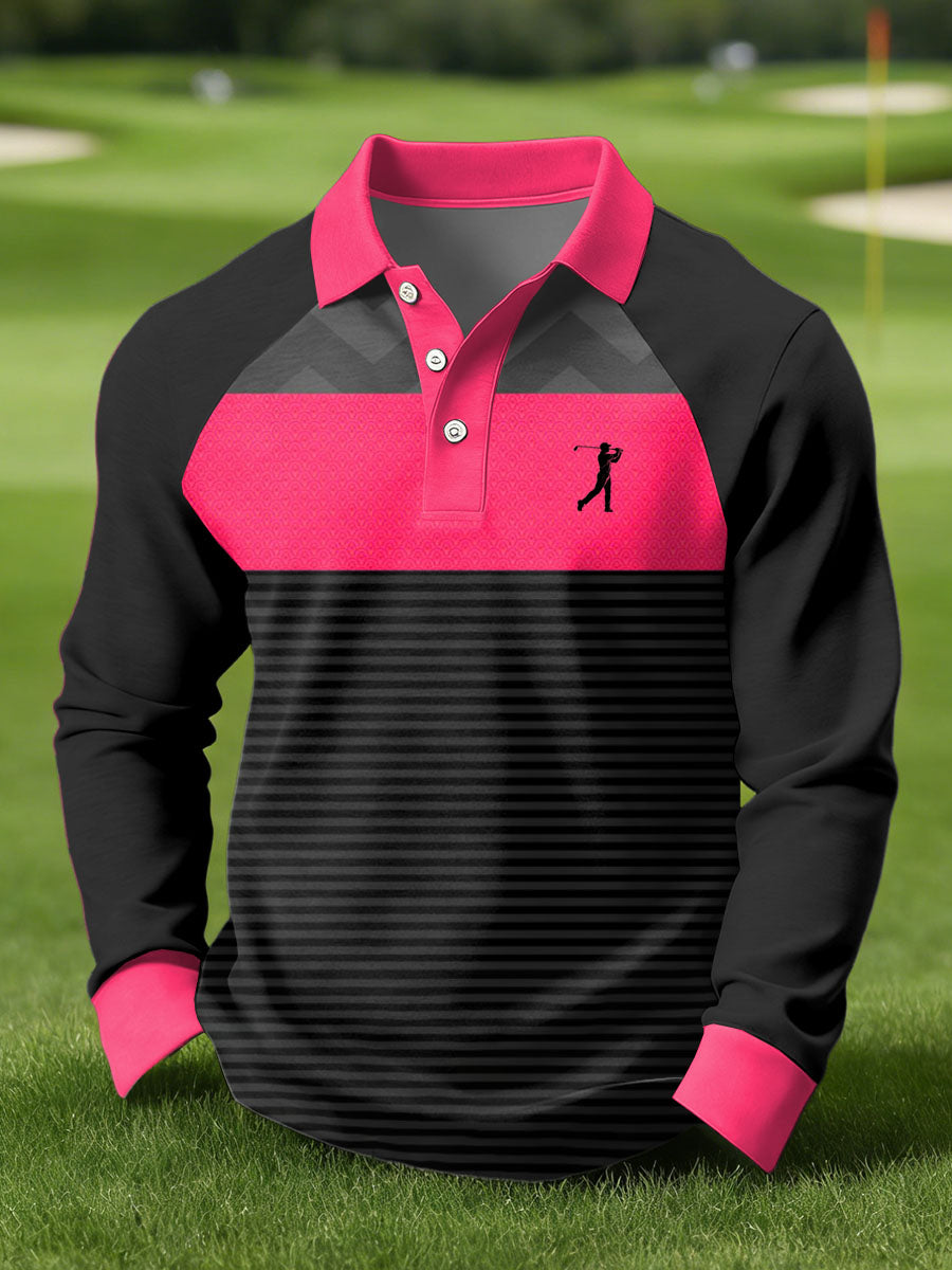 Men's Vintage Business Style Printed Casual Polo Shirt
