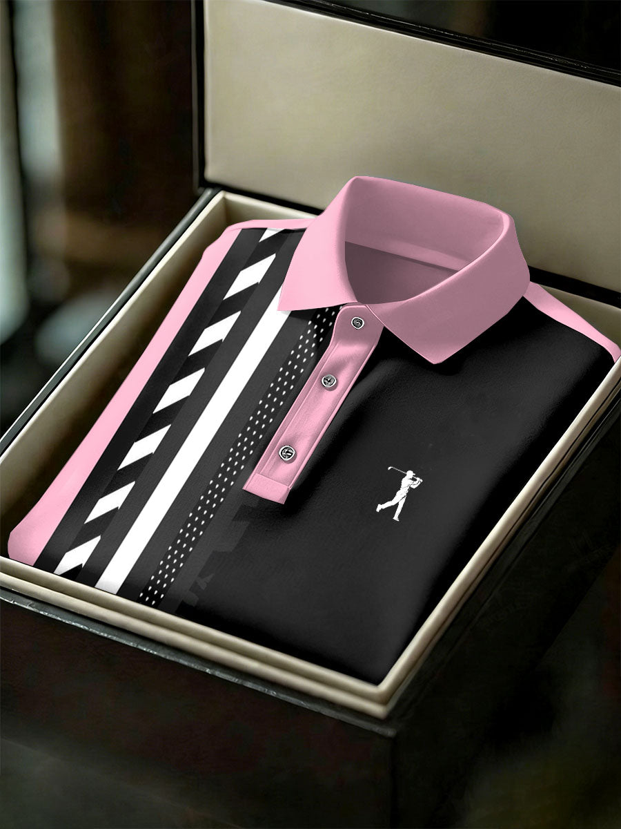 Men's Vintage Business Style Printed Casual Polo Shirt