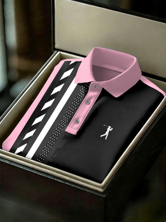 Men's Vintage Business Style Printed Casual Polo Shirt
