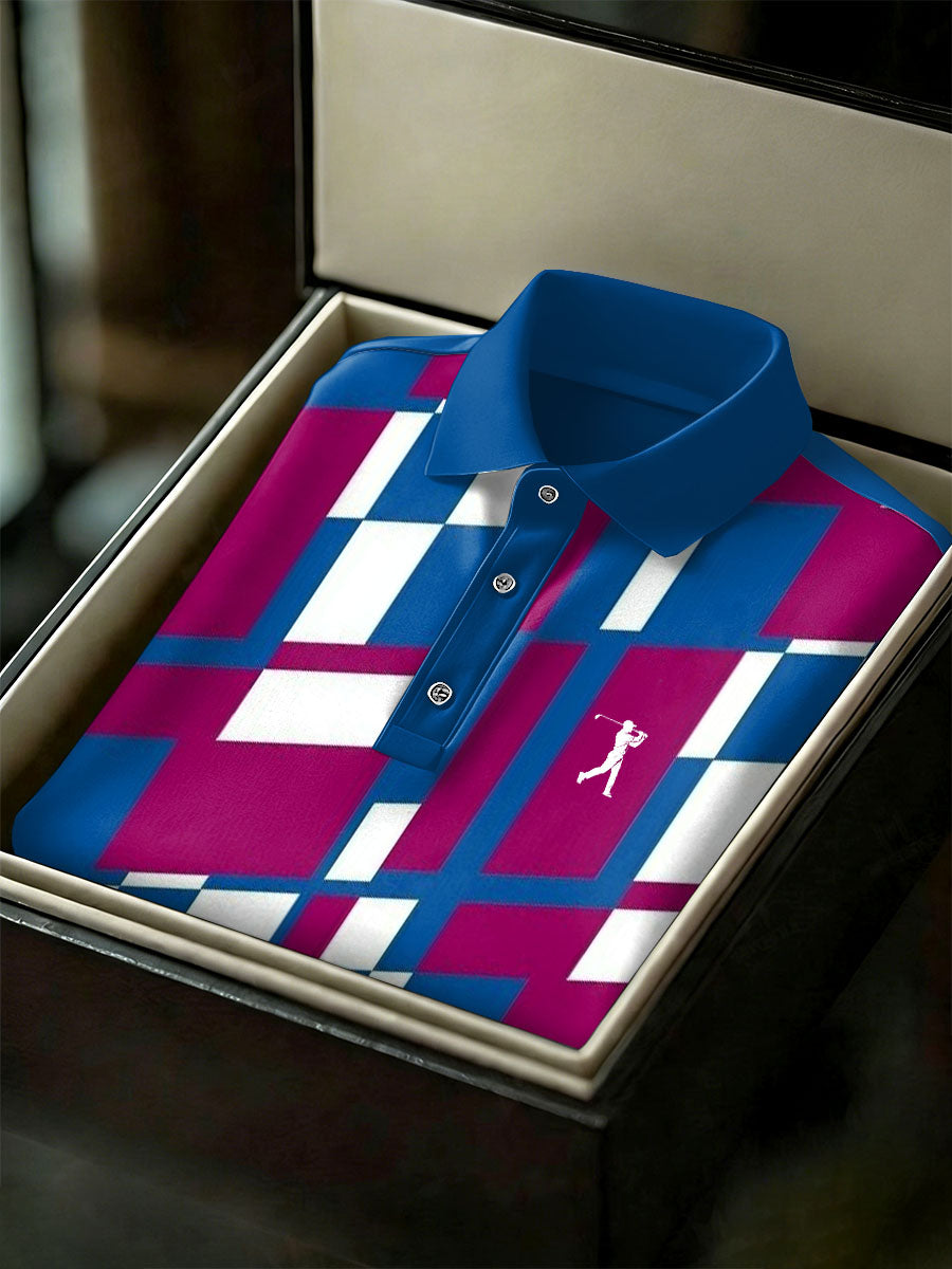 Men's Vintage Business Style Printed Casual Polo Shirt