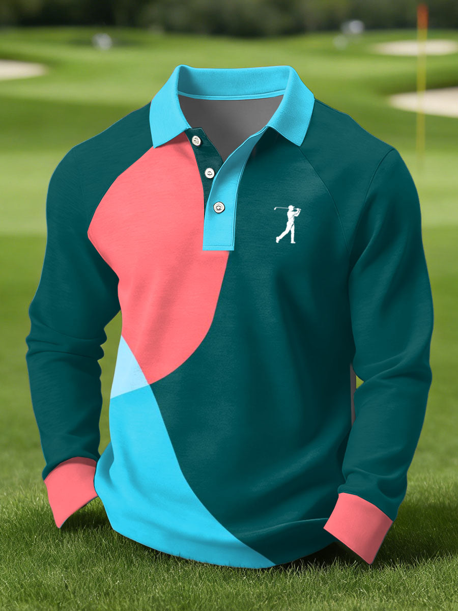 Men's Vintage Business Style Printed Casual Polo Shirt