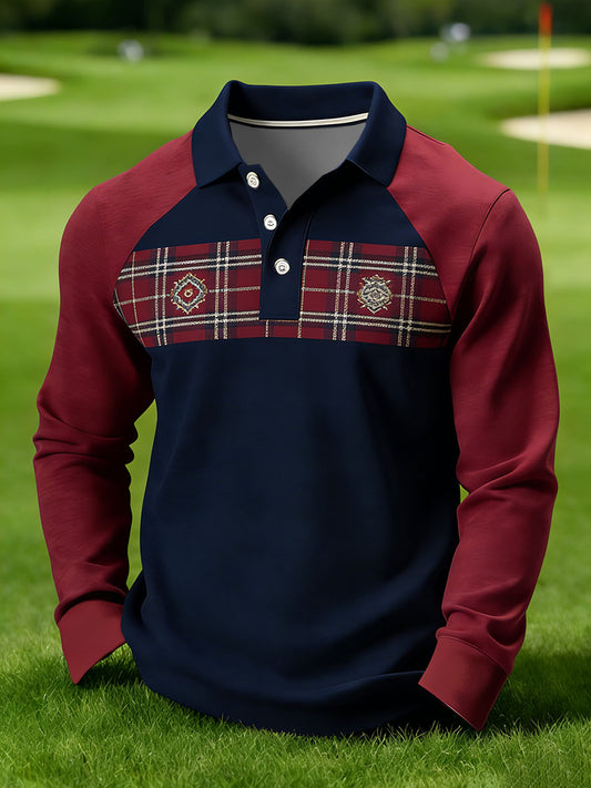 Men's Vintage Business Style Printed Casual Polo Shirt