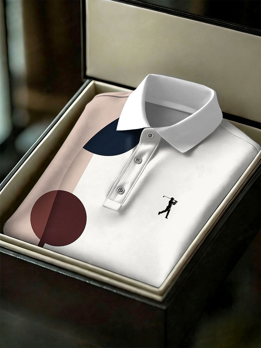 Men's Vintage Business Style Printed Casual Polo Shirt