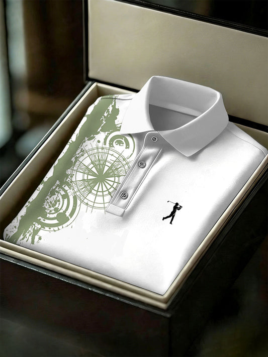 Men's Vintage Business Style Printed Casual Polo Shirt