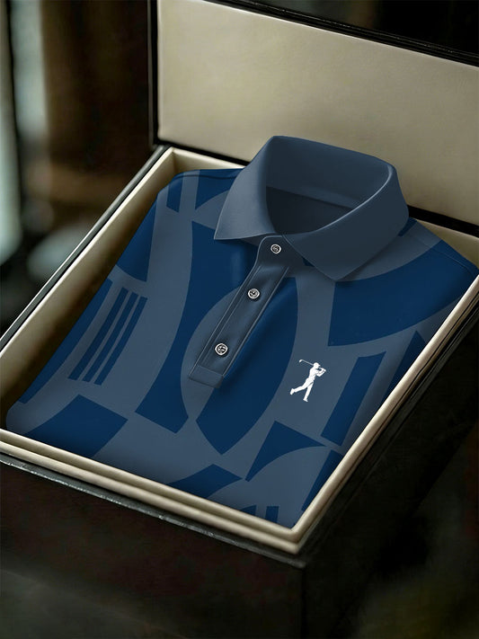 Men's Vintage Business Style Printed Casual Polo Shirt