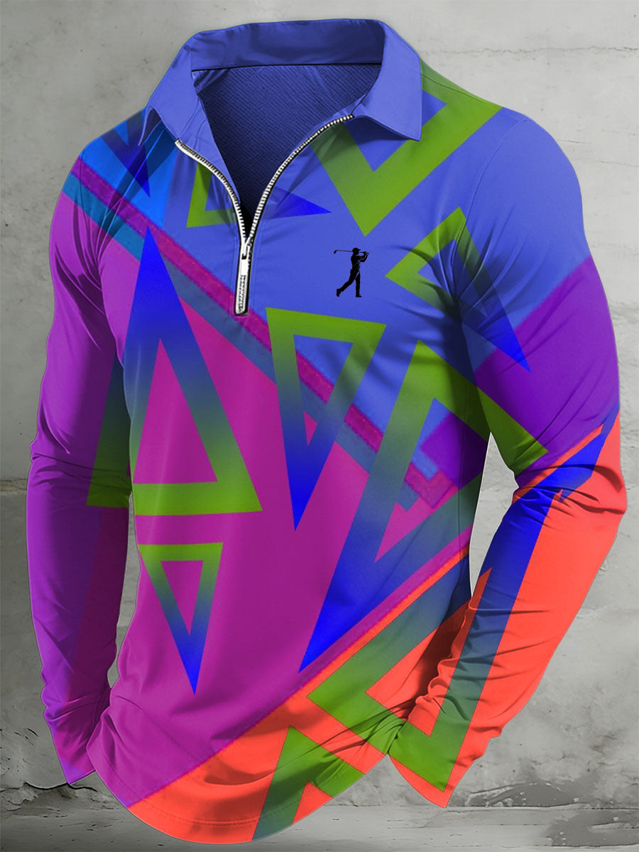 Men's Vintage Business-Style Printed Casual Top