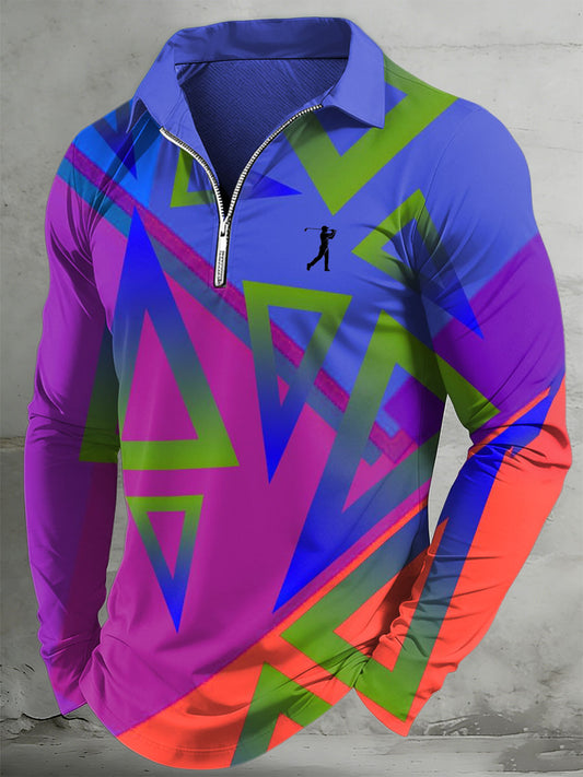 Men's Vintage Business-Style Printed Casual Top