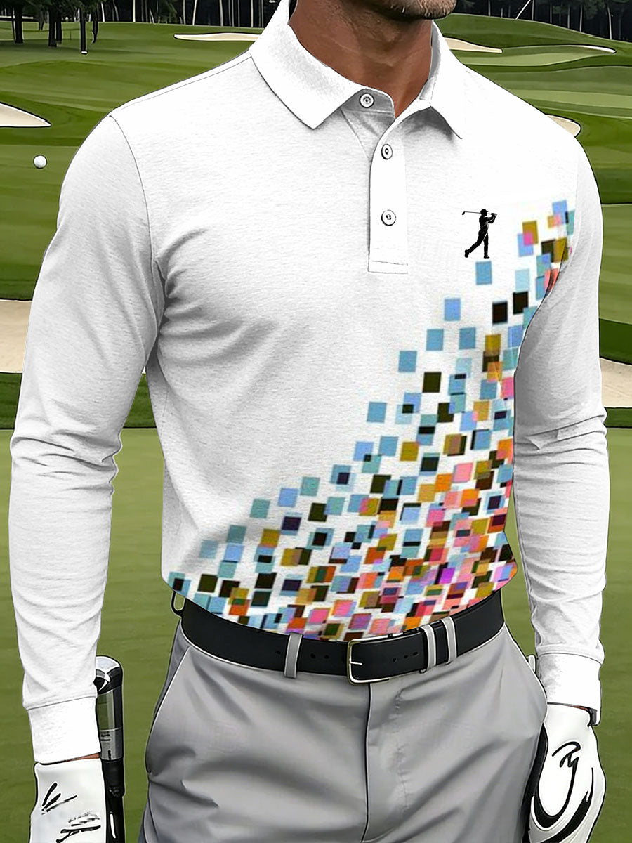Men's Vintage Business Style Printed Casual Polo Shirt