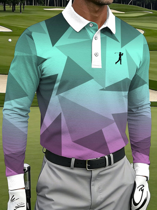 Men's Vintage Business Style Printed Casual Polo Shirt