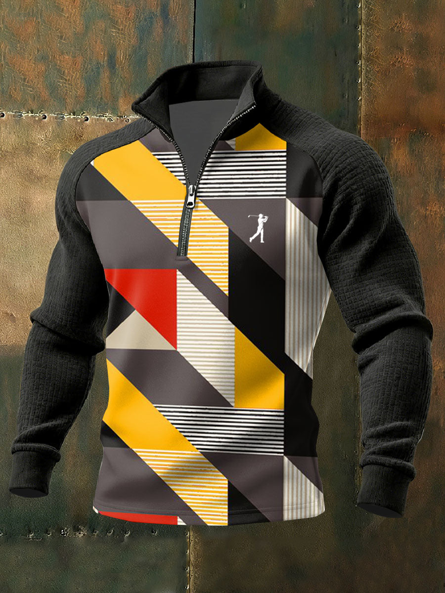 Men's Vintage Business Style Printed Casual Sweatshirt