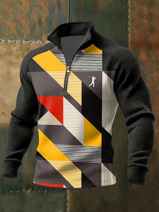 Men's Vintage Business Style Printed Casual Sweatshirt