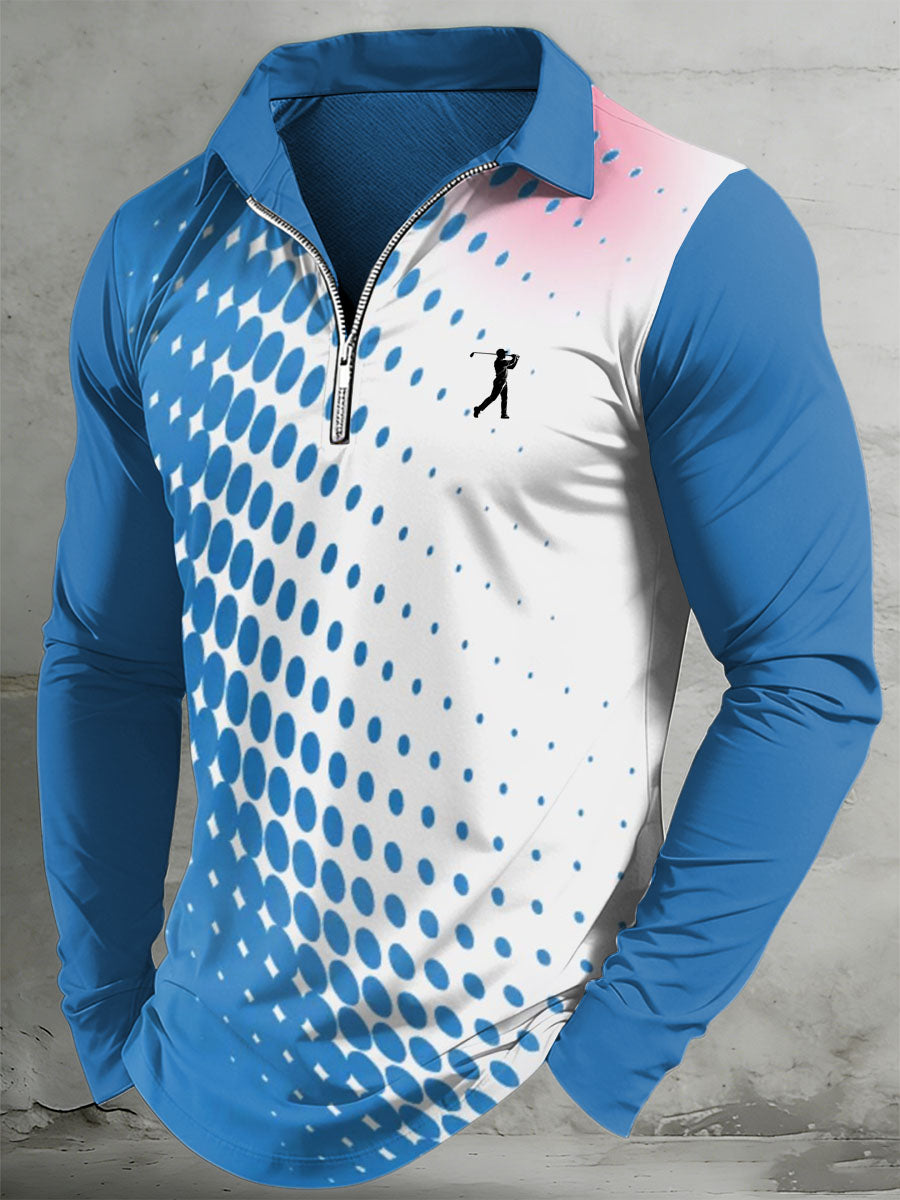 Men's Vintage Business-Style Printed Casual Top