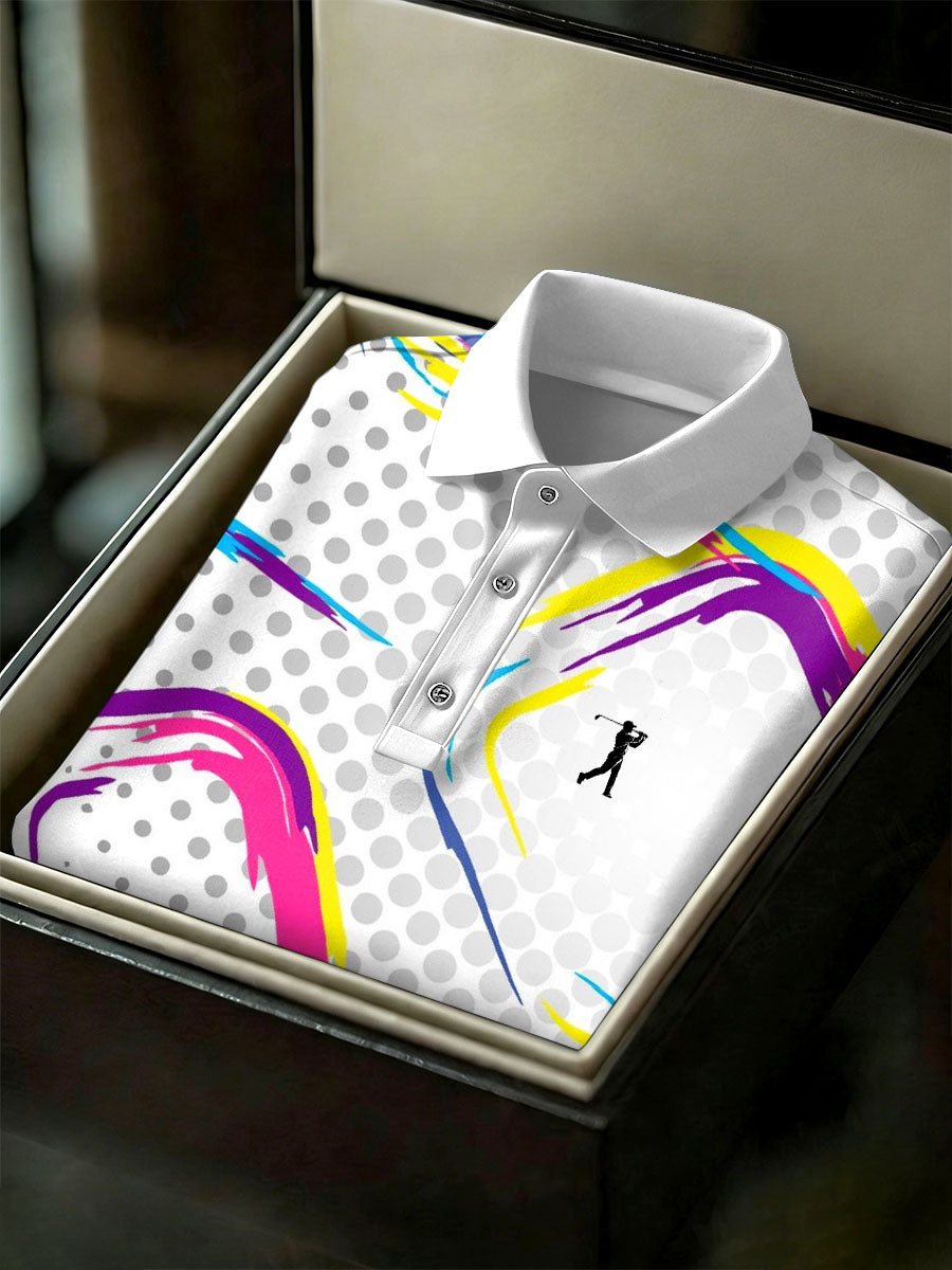 Men's Vintage Business Style Printed Casual Polo Shirt