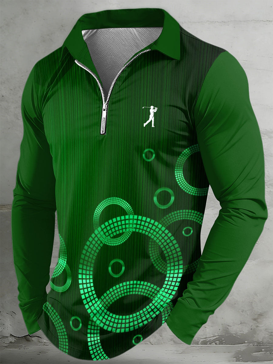 Men's Vintage Business-Style Printed Casual Top