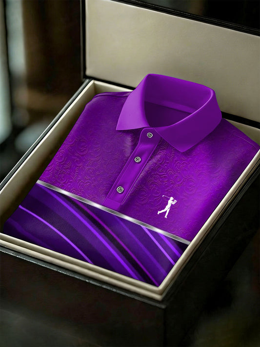 Men's Vintage Business Style Printed Casual Polo Shirt