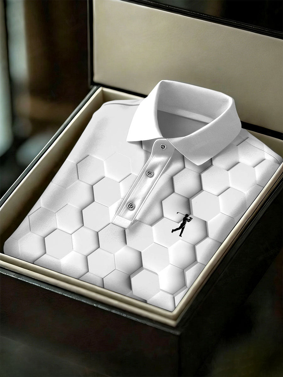 Men's Vintage Business Style Printed Casual Polo Shirt