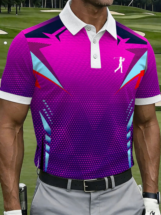 Men's Vintage Business Style Printed Casual Polo Shirt