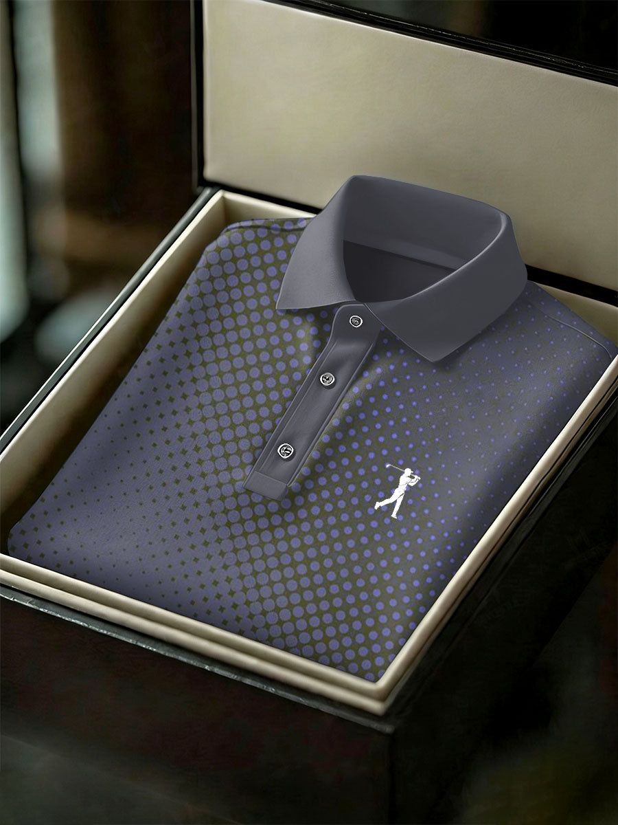 Men's Vintage Business Style Printed Casual Polo Shirt