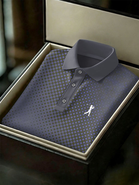Men's Vintage Business Style Printed Casual Polo Shirt