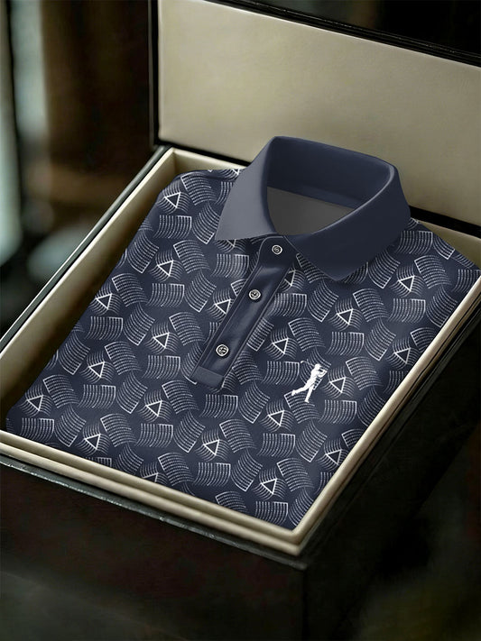 Men's Vintage Business Style Printed Casual Polo Shirt