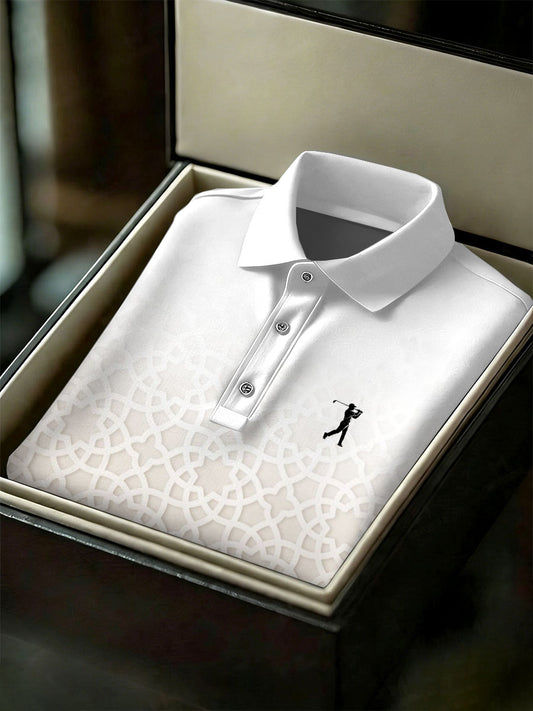 Men's Vintage Business Style Printed Casual Polo Shirt